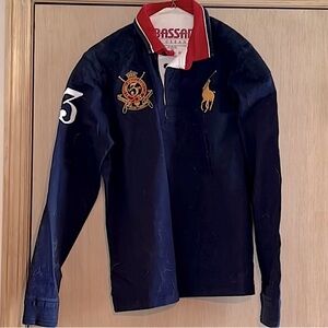 Ralph Lauren Navy Blue long sleeve shirt Crest Seal Size XL Youth US